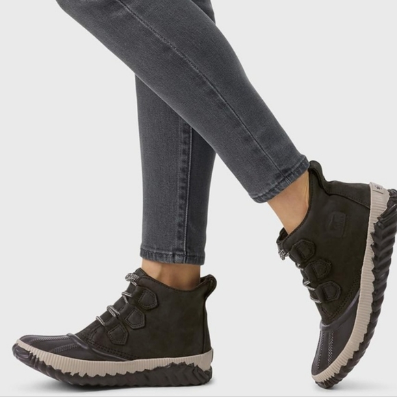 Sorel Shoes - SOREL Out N About™ Leather No-Slip Rain/Winter Boot Size In Black 5.5